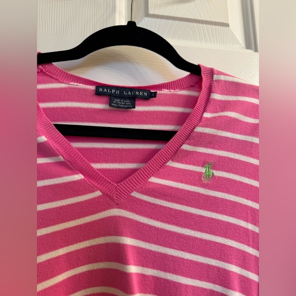 *NWOT* Ralph Lauren Striped V-Neck Sweater, Size Small - Picture 8 of 15